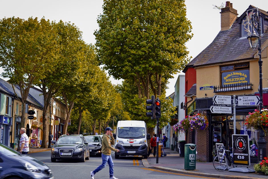 Evening view across the community grounds